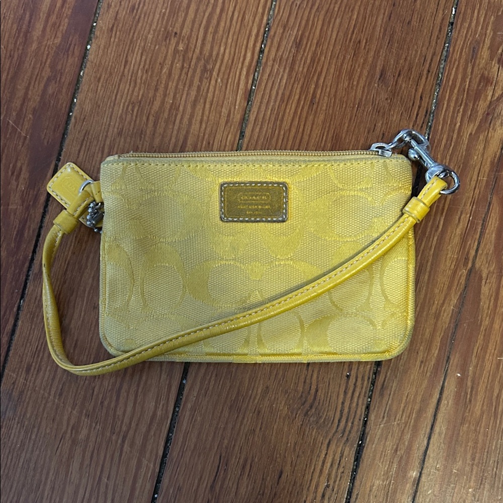 Coach Signature Yellow Wristlet